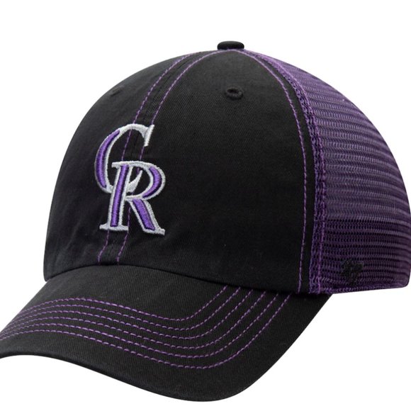 Colorado Rockies '47 Youth Trawler Clean Up Trucker Black Hat - Picture 1 of 7